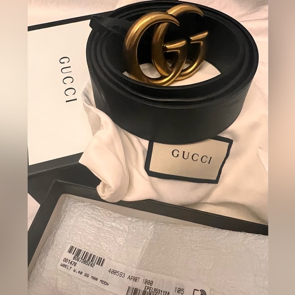 Gucci Accessories - SOLD! GUCCI GG Marmont Belt black antique brass GG. 100% AUTHENTIC.